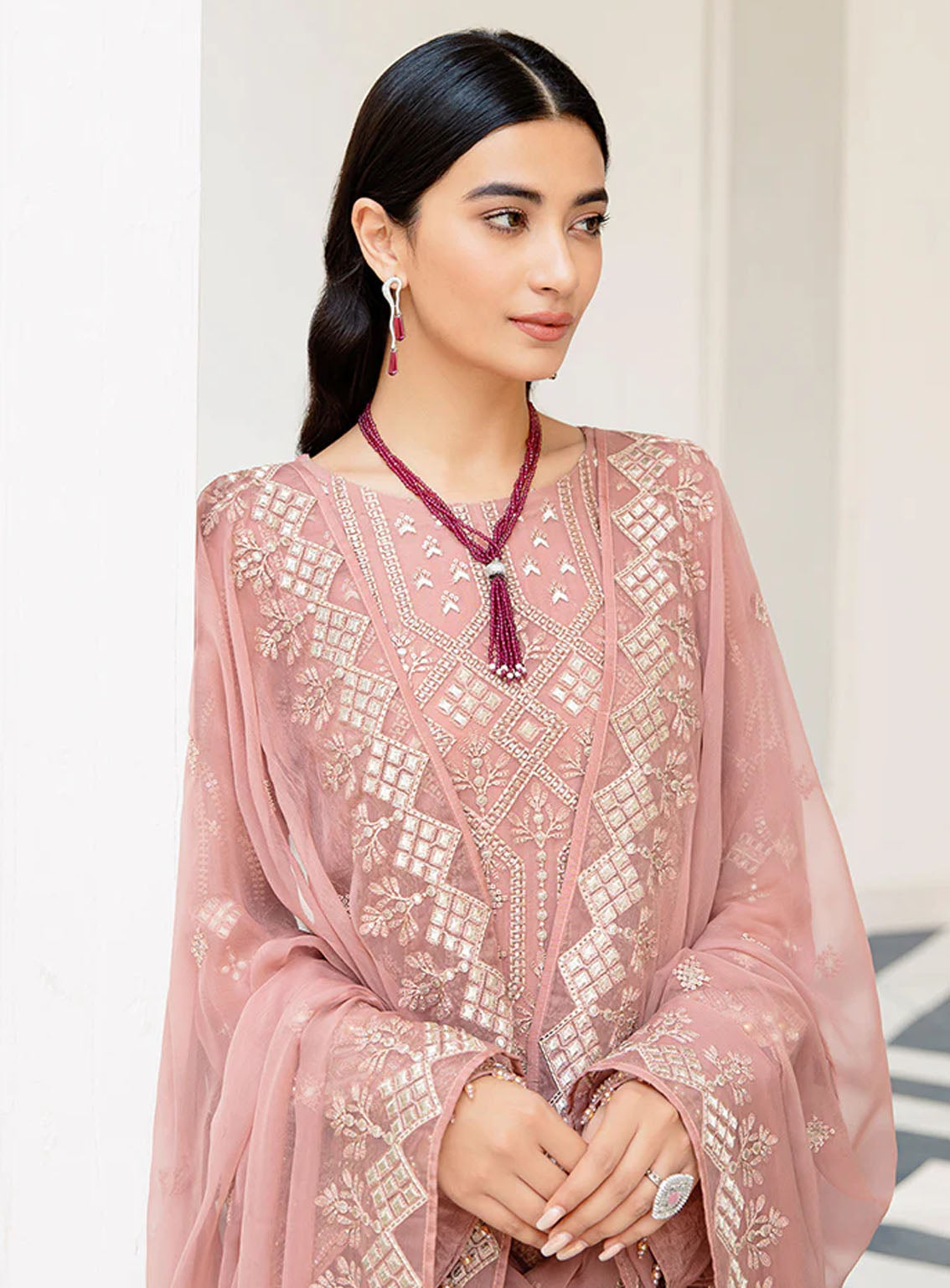 Best Of Flossie Luxury Embroidered Chiffon 3 Piece Unstitched Suit FS24SLC D-1101 Best Of Flossie Luxury Embroidered Chiffon 3 Piece Unstitched Suit FS24SLC D-1101