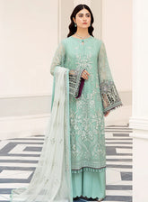 Best Of Flossie Luxury Embroidered Chiffon 3 Piece Unstitched Suit FS24SLC D-1102