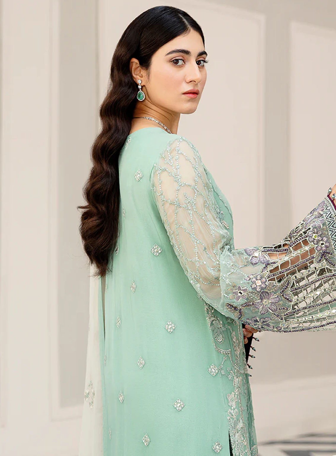 Best Of Flossie Luxury Embroidered Chiffon 3 Piece Unstitched Suit FS24SLC D-1102 Best Of Flossie Luxury Embroidered Chiffon 3 Piece Unstitched Suit FS24SLC D-1102