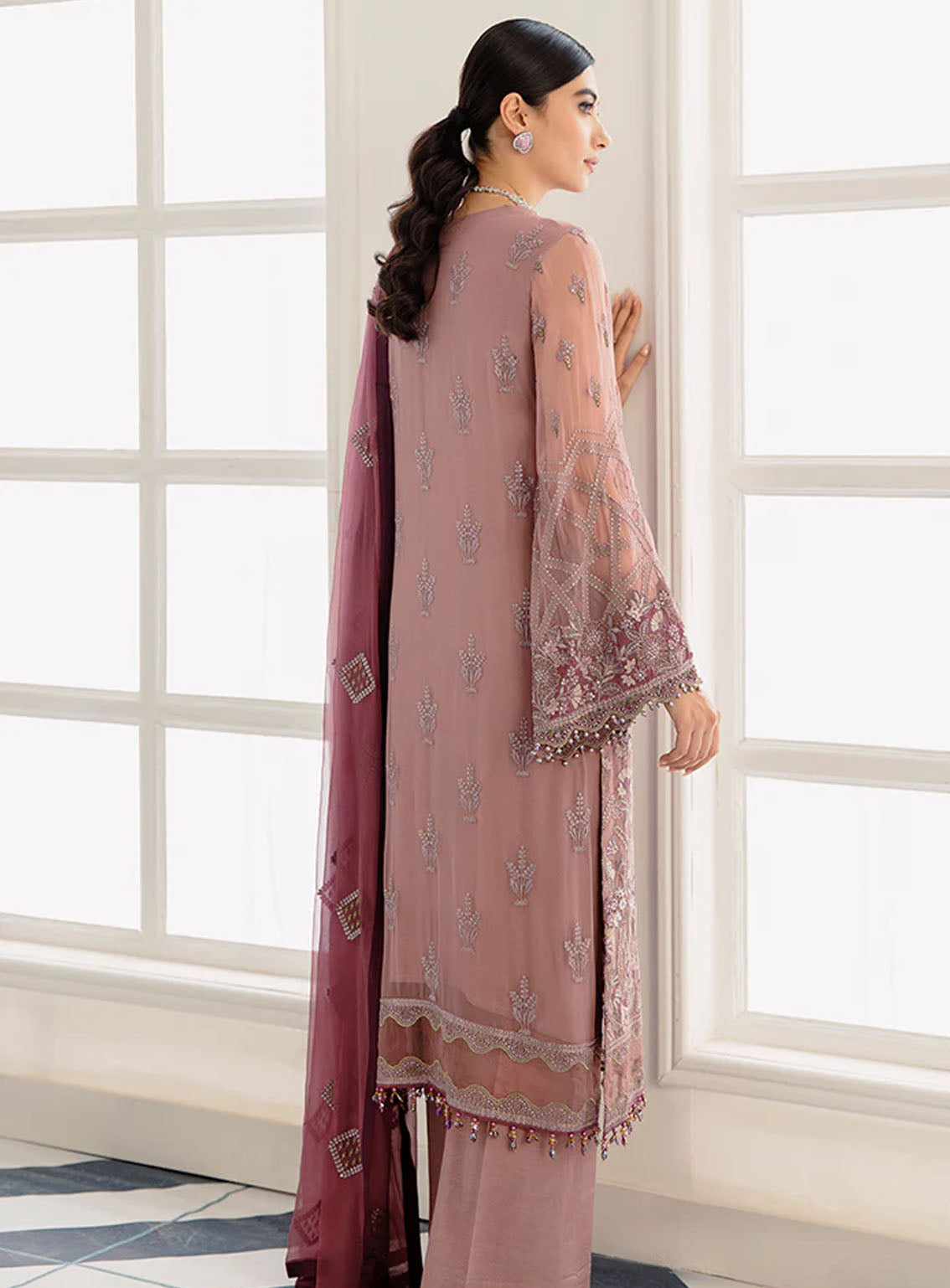 Best Of Flossie Luxury Embroidered Chiffon 3 Piece Unstitched Suit FS24SLC D-1109 Best Of Flossie Luxury Embroidered Chiffon 3 Piece Unstitched Suit FS24SLC D-1109