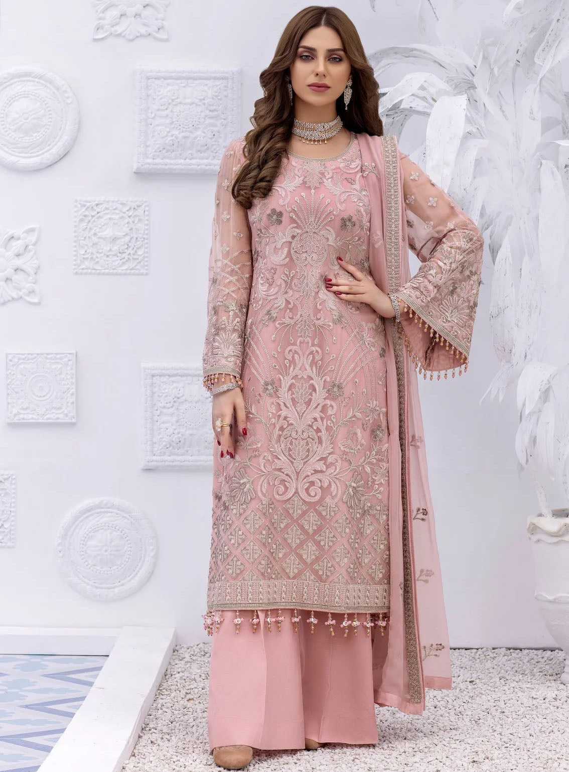 Best Of Flossie Luxury Embroidered Chiffon 3 Piece Unstitched Suit FS24SLC D-805 Best Of Flossie Luxury Embroidered Chiffon 3 Piece Unstitched Suit FS24SLC D-805