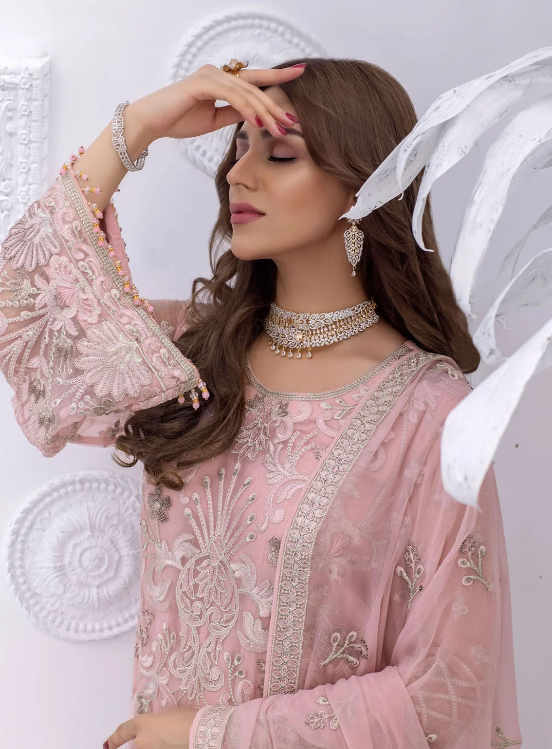 Best Of Flossie Luxury Embroidered Chiffon 3 Piece Unstitched Suit FS24SLC D-805 Best Of Flossie Luxury Embroidered Chiffon 3 Piece Unstitched Suit FS24SLC D-805