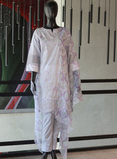 Bin Saeed Festive Digital Embroidered Lawn 3 Piece Stitched Suit - BS24FEL D-06