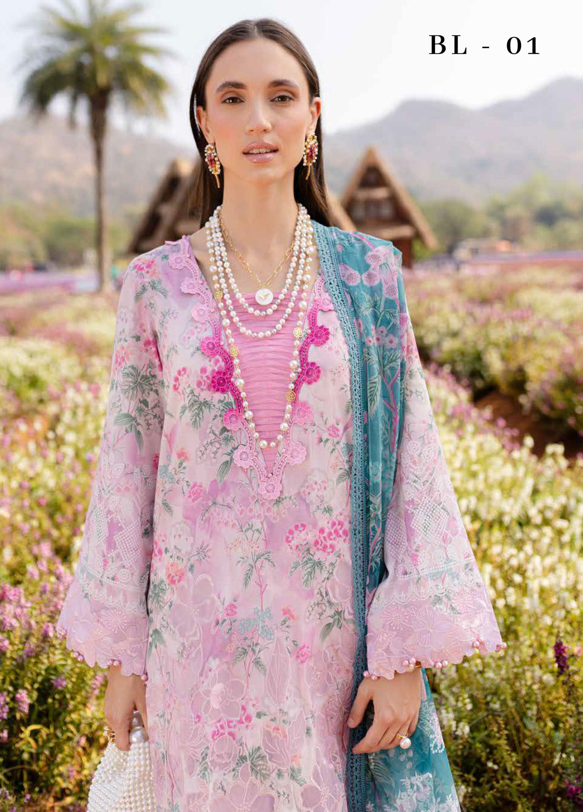 Bloom By Nureh Embroidered Lawn 3 Piece Unstitched Suit NU25EP BL-01 Bloom By Nureh Embroidered Lawn 3 Piece Unstitched Suit NU25EP BL-01