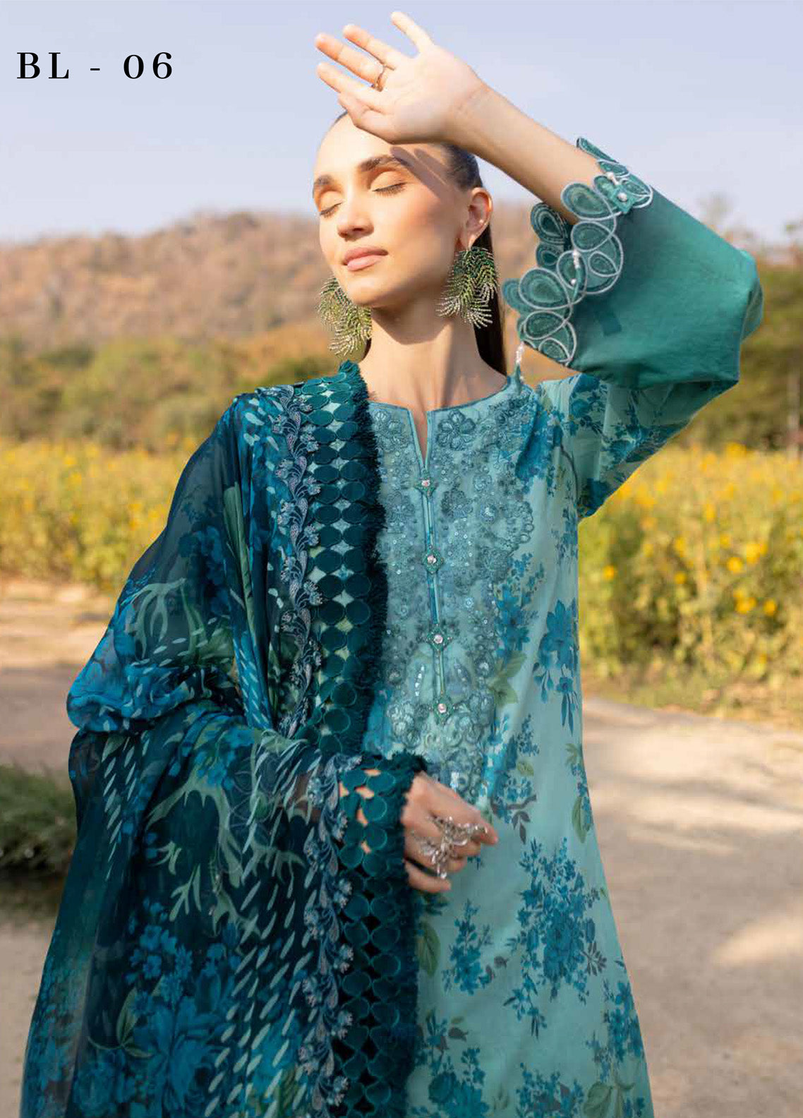 Bloom By Nureh Embroidered Lawn 3 Piece Unstitched Suit NU25EP BL-06 Bloom By Nureh Embroidered Lawn 3 Piece Unstitched Suit NU25EP BL-06