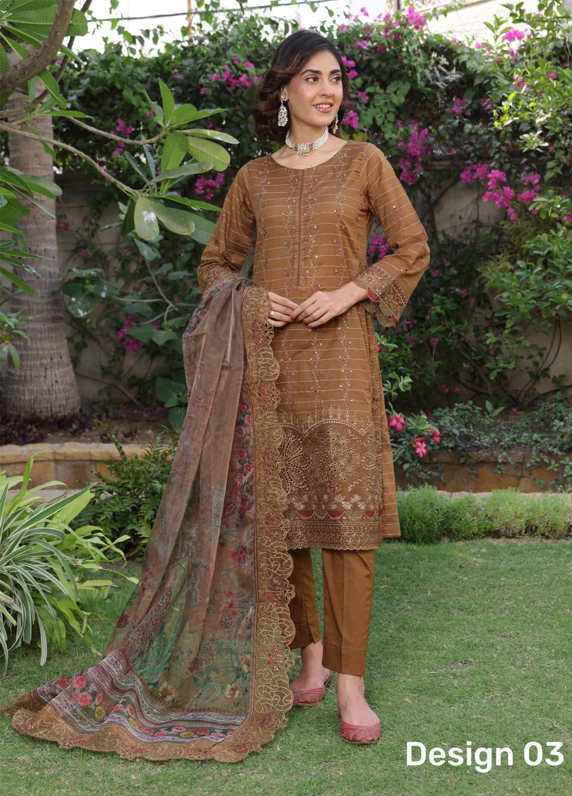 Bunai By Schick Embroidered Doriya Dobby Lawn 3 Piece Unstitched Suit SDH25BV2 DDL-03 Bunai By Schick Embroidered Doriya Dobby Lawn 3 Piece Unstitched Suit SDH25BV2 DDL-03