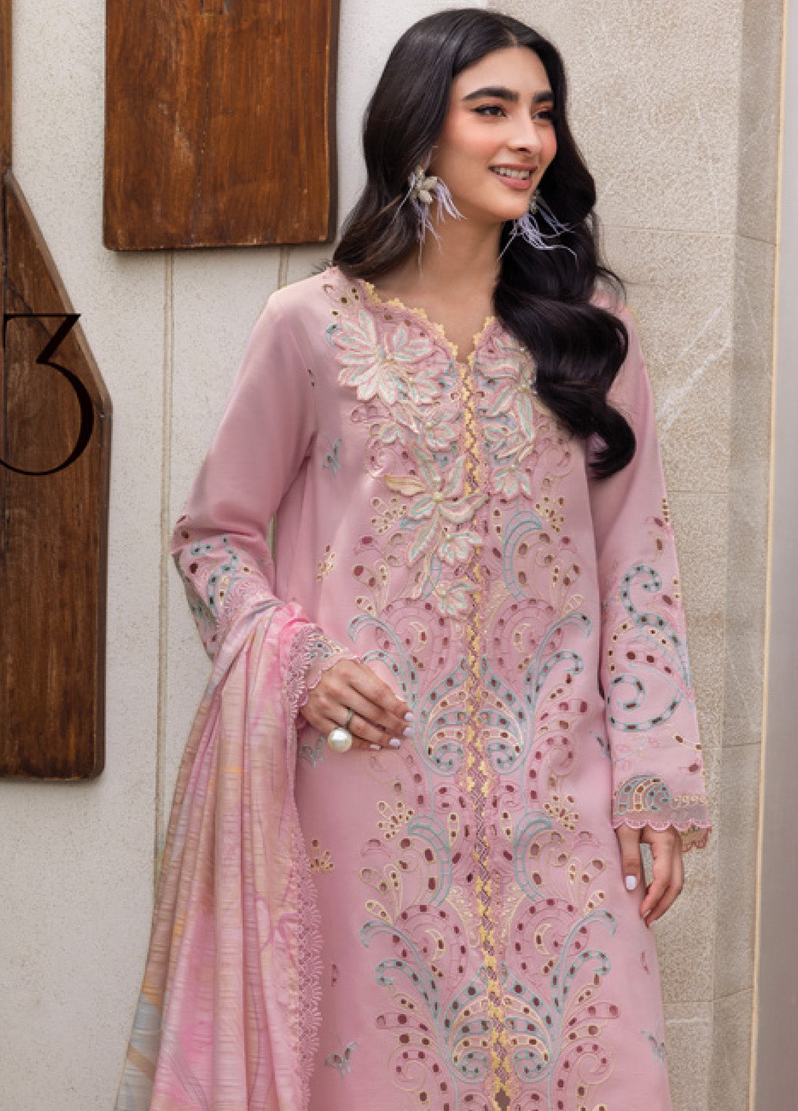 Carnation By Rang Rasiya Embroidered Lawn 3 Piece Unstitched Suit RR25CLFE D-03 IRHA Carnation By Rang Rasiya Embroidered Lawn 3 Piece Unstitched Suit RR25CLFE D-03 IRHA