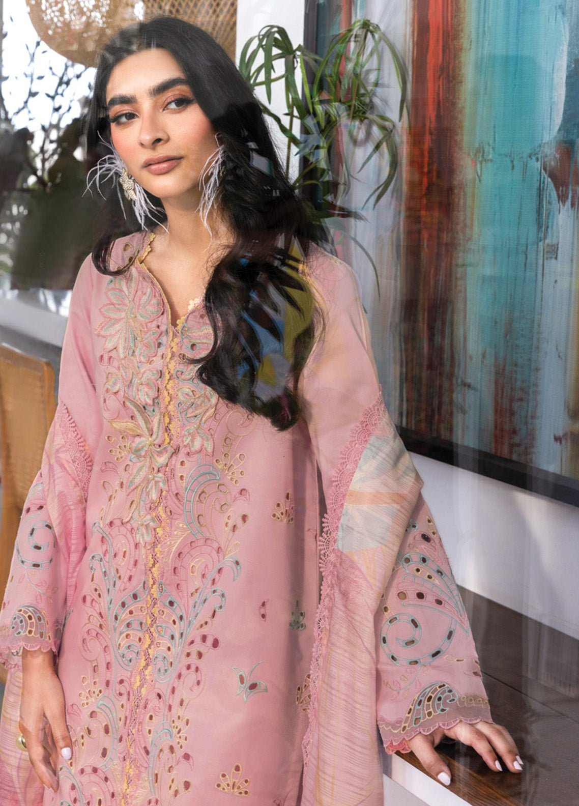 Carnation By Rang Rasiya Embroidered Lawn 3 Piece Unstitched Suit RR25CLFE D-03 IRHA Carnation By Rang Rasiya Embroidered Lawn 3 Piece Unstitched Suit RR25CLFE D-03 IRHA