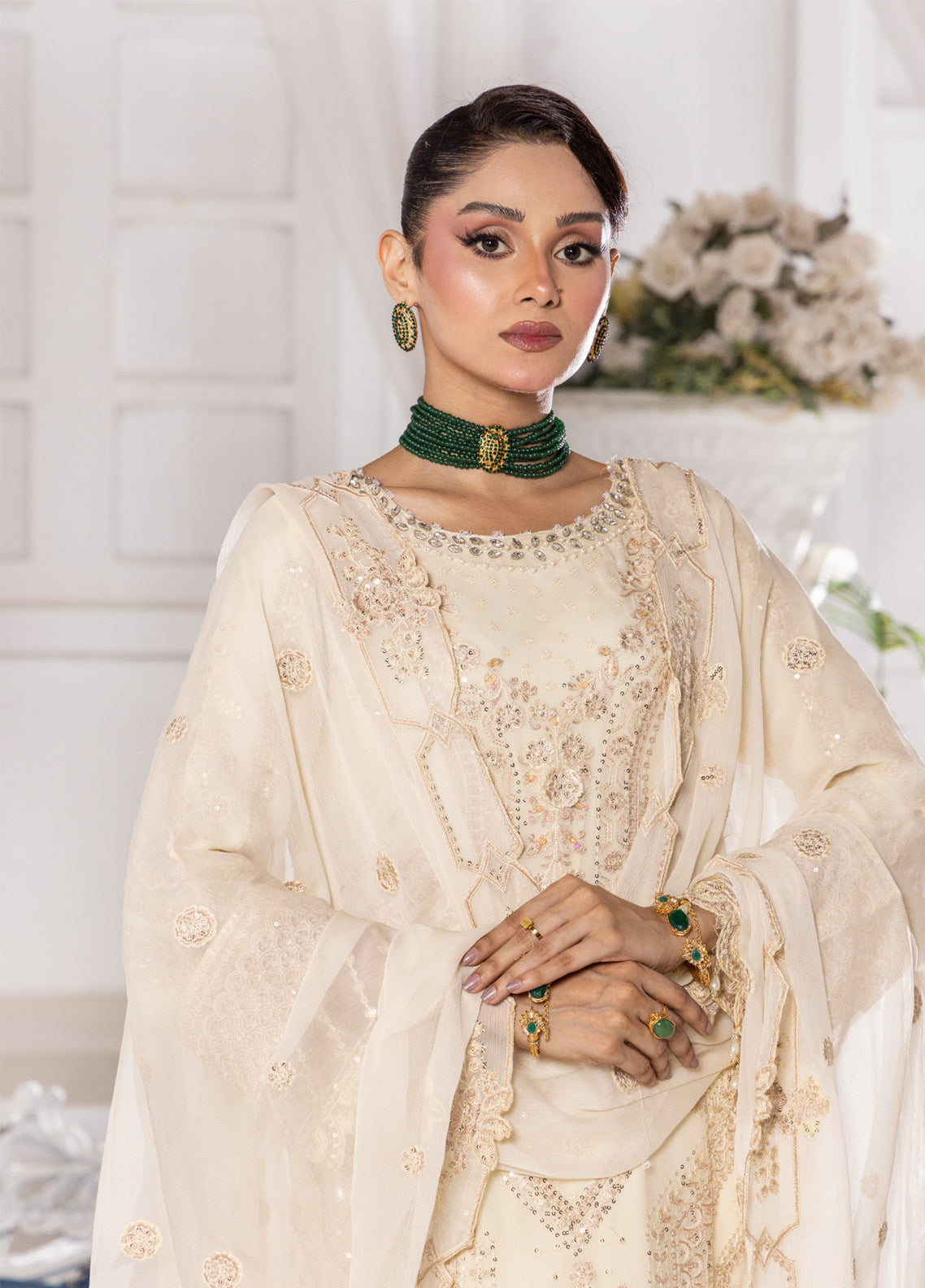 Celeste By Schick Embroidered Chiffon 3 Piece Semi Stitched Suit SDH25CLC AT-03 Celeste By Schick Embroidered Chiffon 3 Piece Semi Stitched Suit SDH25CLC AT-03
