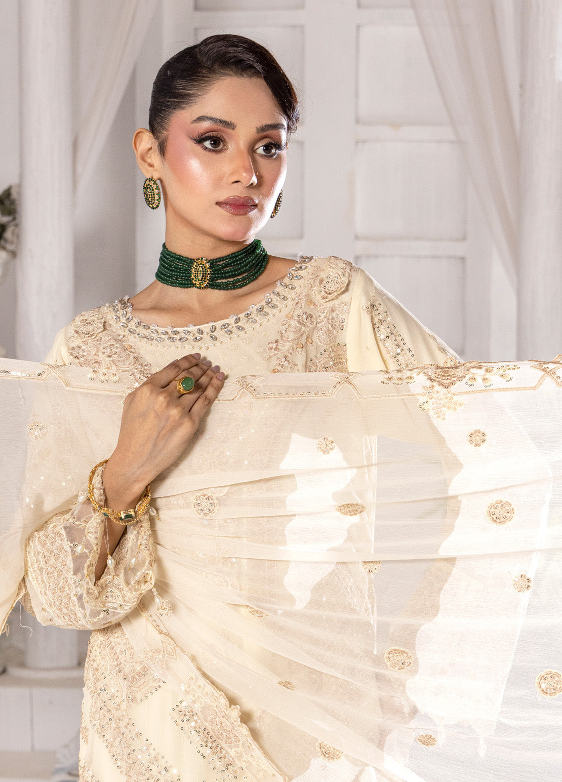 Celeste By Schick Embroidered Chiffon 3 Piece Semi Stitched Suit SDH25CLC AT-03 Celeste By Schick Embroidered Chiffon 3 Piece Semi Stitched Suit SDH25CLC AT-03