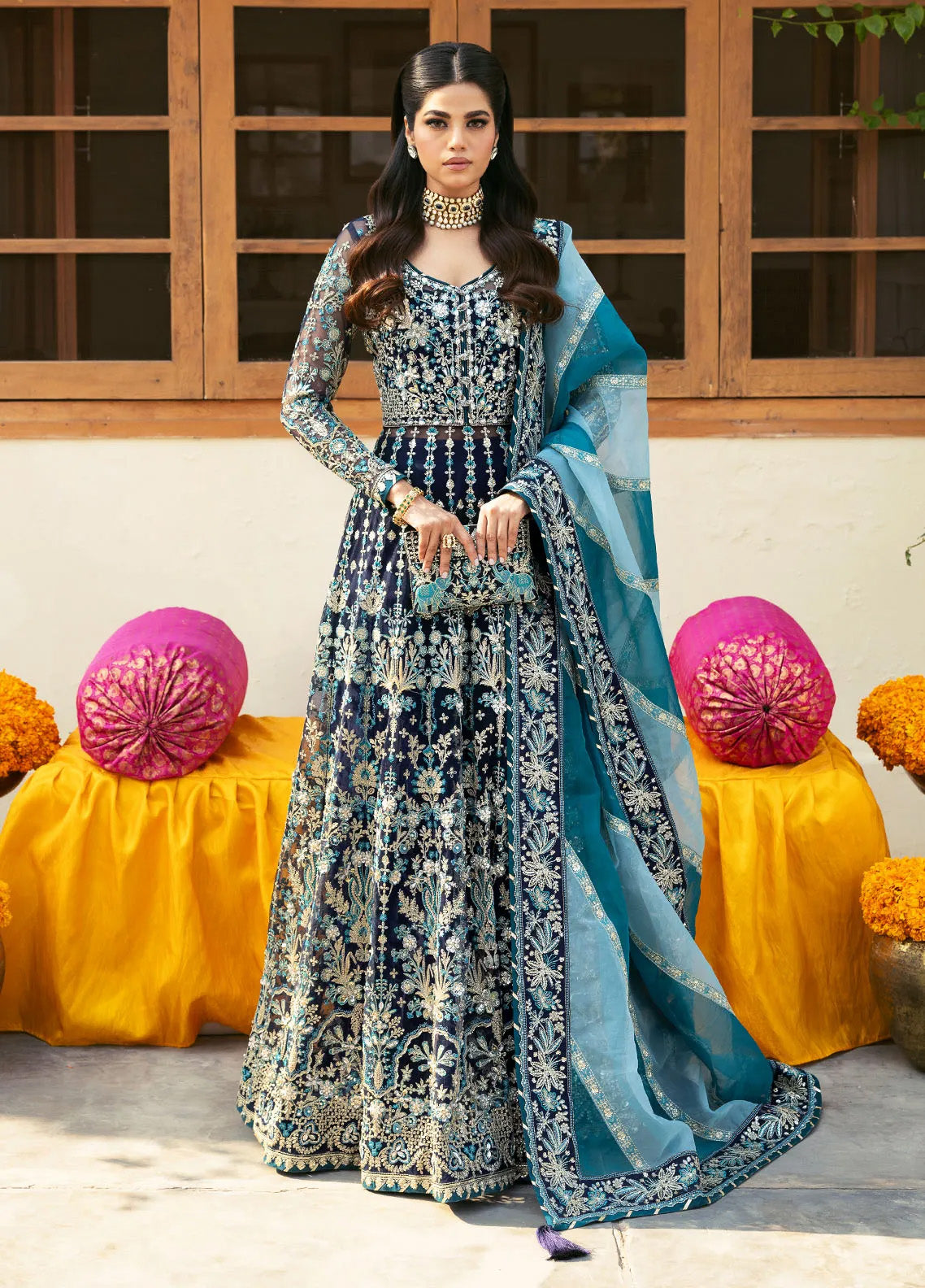 Chaandni By Gulaal Embroidered Net 4 Piece Unstitched Suit GL24CH D-05 MEENA Chaandni By Gulaal Embroidered Net 4 Piece Unstitched Suit GL24CH D-05 MEENA