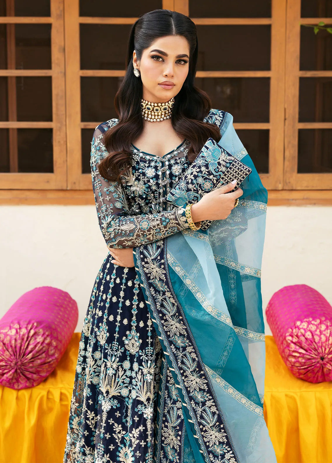 Chaandni By Gulaal Embroidered Net 4 Piece Unstitched Suit GL24CH D-05 MEENA Chaandni By Gulaal Embroidered Net 4 Piece Unstitched Suit GL24CH D-05 MEENA