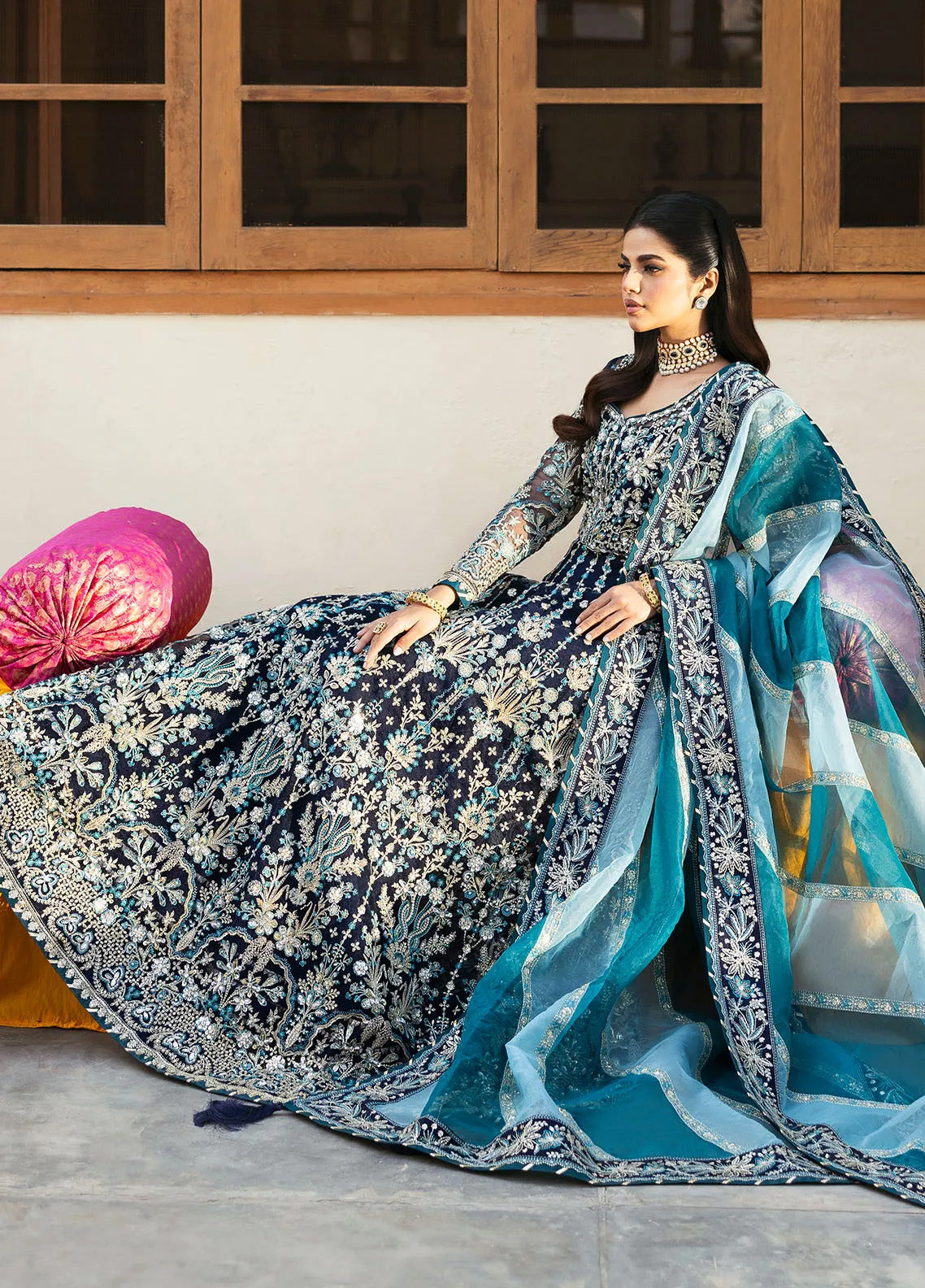 Chaandni By Gulaal Embroidered Net 4 Piece Unstitched Suit GL24CH D-05 MEENA Chaandni By Gulaal Embroidered Net 4 Piece Unstitched Suit GL24CH D-05 MEENA