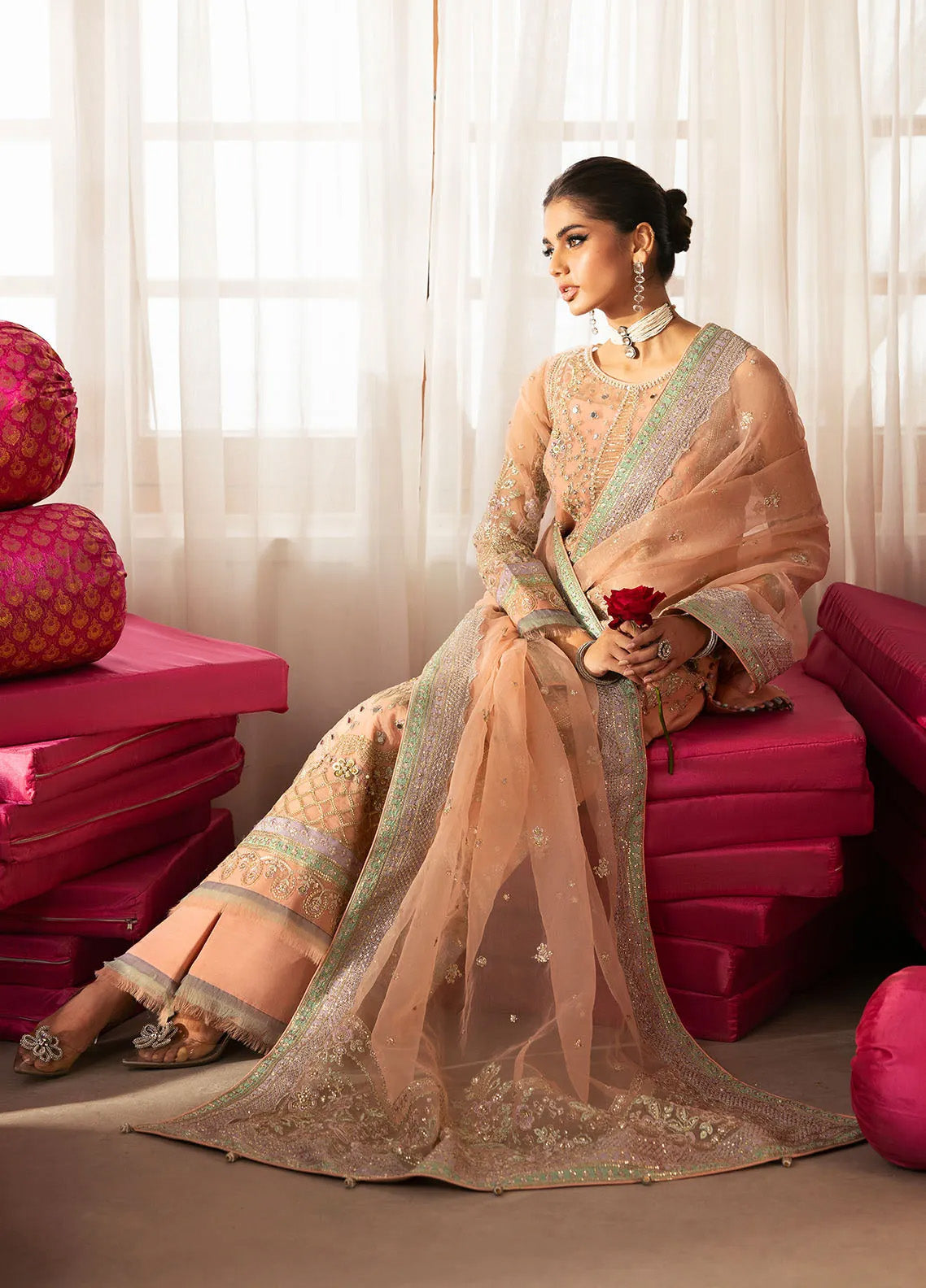 Chaandni By Gulaal Embroidered Net 4 Piece Unstitched Suit GL24CH D-06 RANIYA Chaandni By Gulaal Embroidered Net 4 Piece Unstitched Suit GL24CH D-06 RANIYA