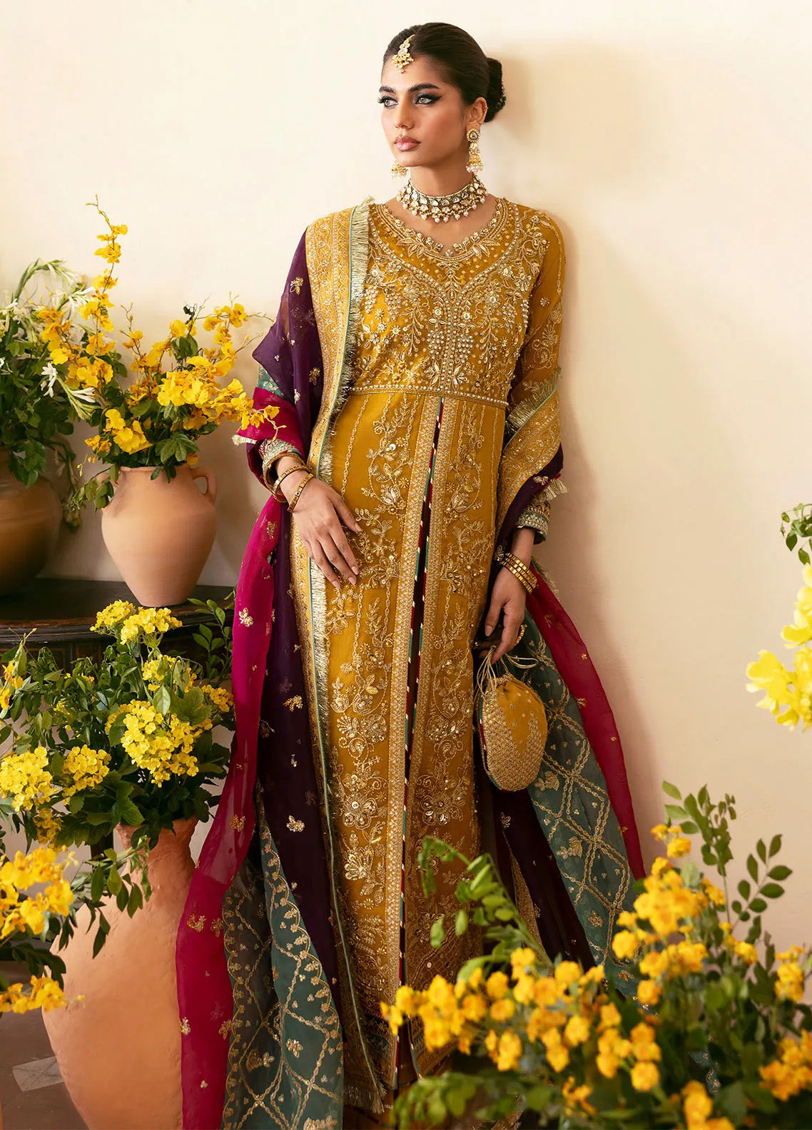 Chaandni By Gulaal Embroidered Net 4 Piece Unstitched Suit GL24CH D-08 NAYAARA Chaandni By Gulaal Embroidered Net 4 Piece Unstitched Suit GL24CH D-08 NAYAARA