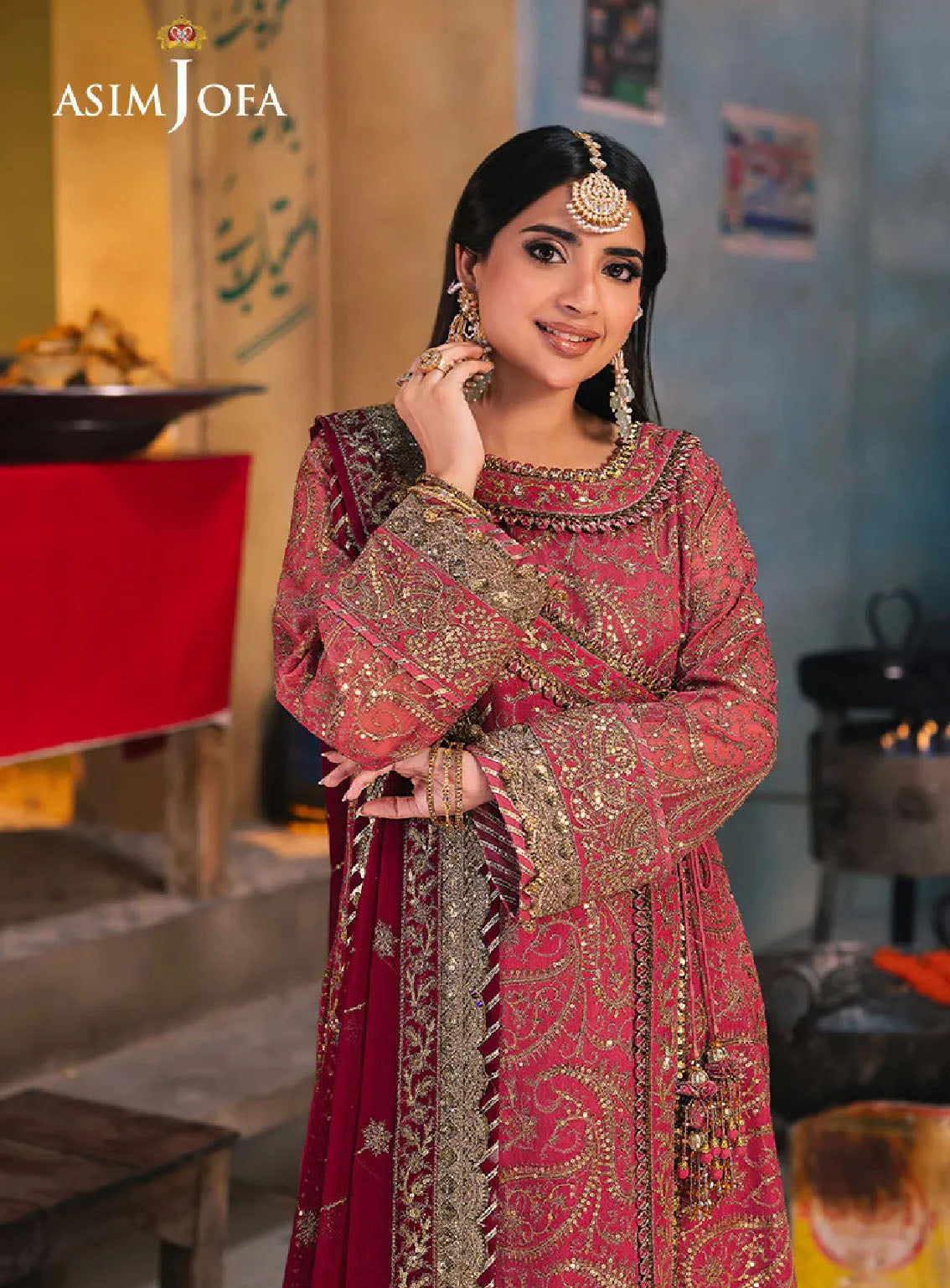Chamkeeli By Asim Jofa Luminous Luxe Festive Embroidered Chiffon 3 Piece Unstitched Suit AJ24CF AJKK-05 Chamkeeli By Asim Jofa Luminous Luxe Festive Embroidered Chiffon 3 Piece Unstitched Suit AJ24CF AJKK-05