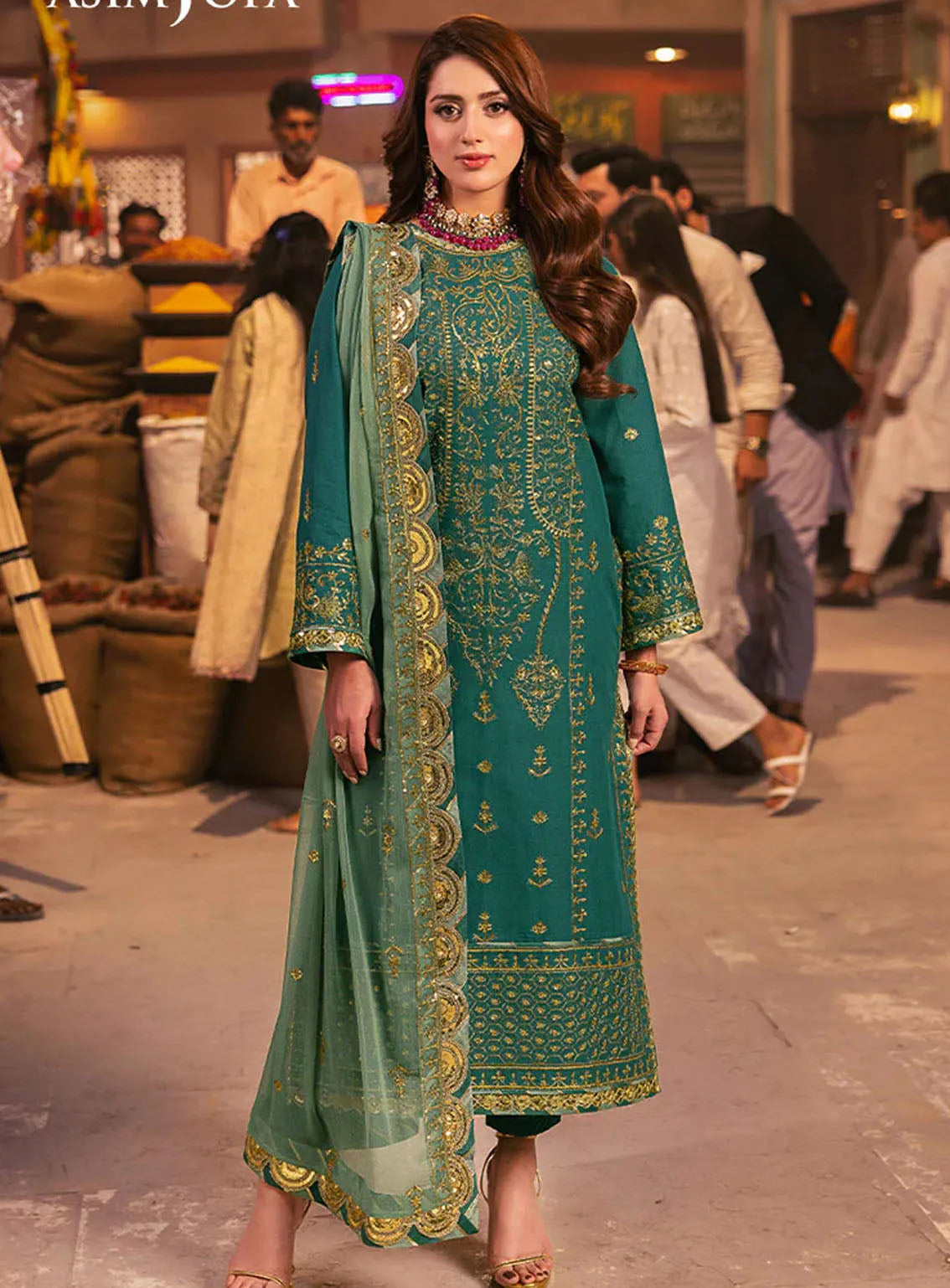 Chamkeeli By Asim Jofa Luminous Luxe Festive Embroidered Chiffon 3 Piece Unstitched Suit AJ24CF AJKK-27 Chamkeeli By Asim Jofa Luminous Luxe Festive Embroidered Chiffon 3 Piece Unstitched Suit AJ24CF AJKK-27