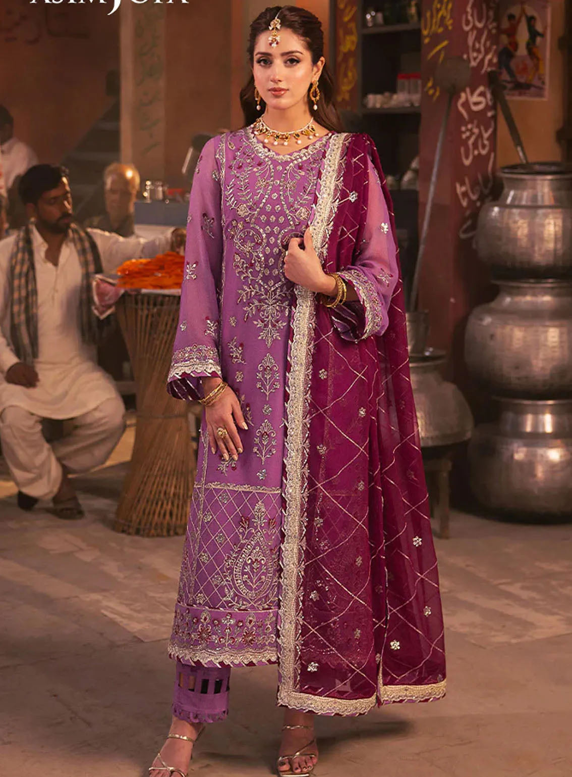 Chamkeeli By Asim Jofa Luminous Luxe Festive Embroidered Chiffon 3 Piece Unstitched Suit AJ24CF AJKK-28 Chamkeeli By Asim Jofa Luminous Luxe Festive Embroidered Chiffon 3 Piece Unstitched Suit AJ24CF AJKK-28