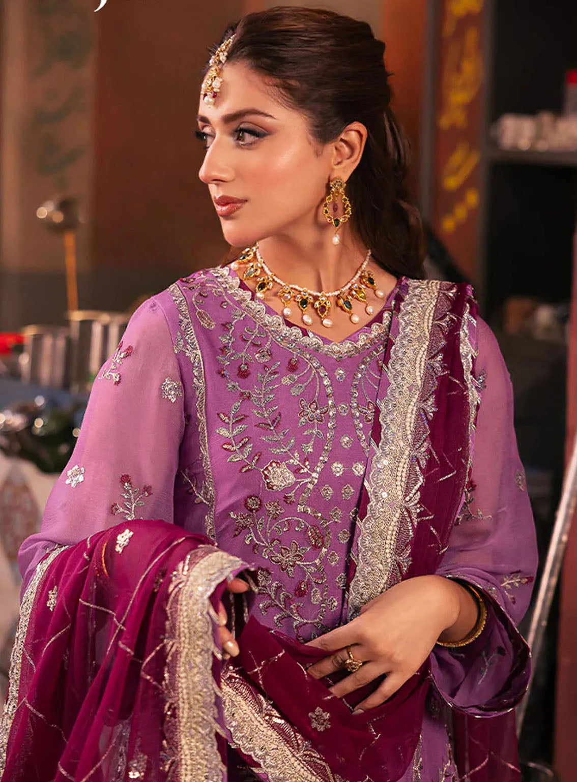 Chamkeeli By Asim Jofa Luminous Luxe Festive Embroidered Chiffon 3 Piece Unstitched Suit AJ24CF AJKK-28 Chamkeeli By Asim Jofa Luminous Luxe Festive Embroidered Chiffon 3 Piece Unstitched Suit AJ24CF AJKK-28