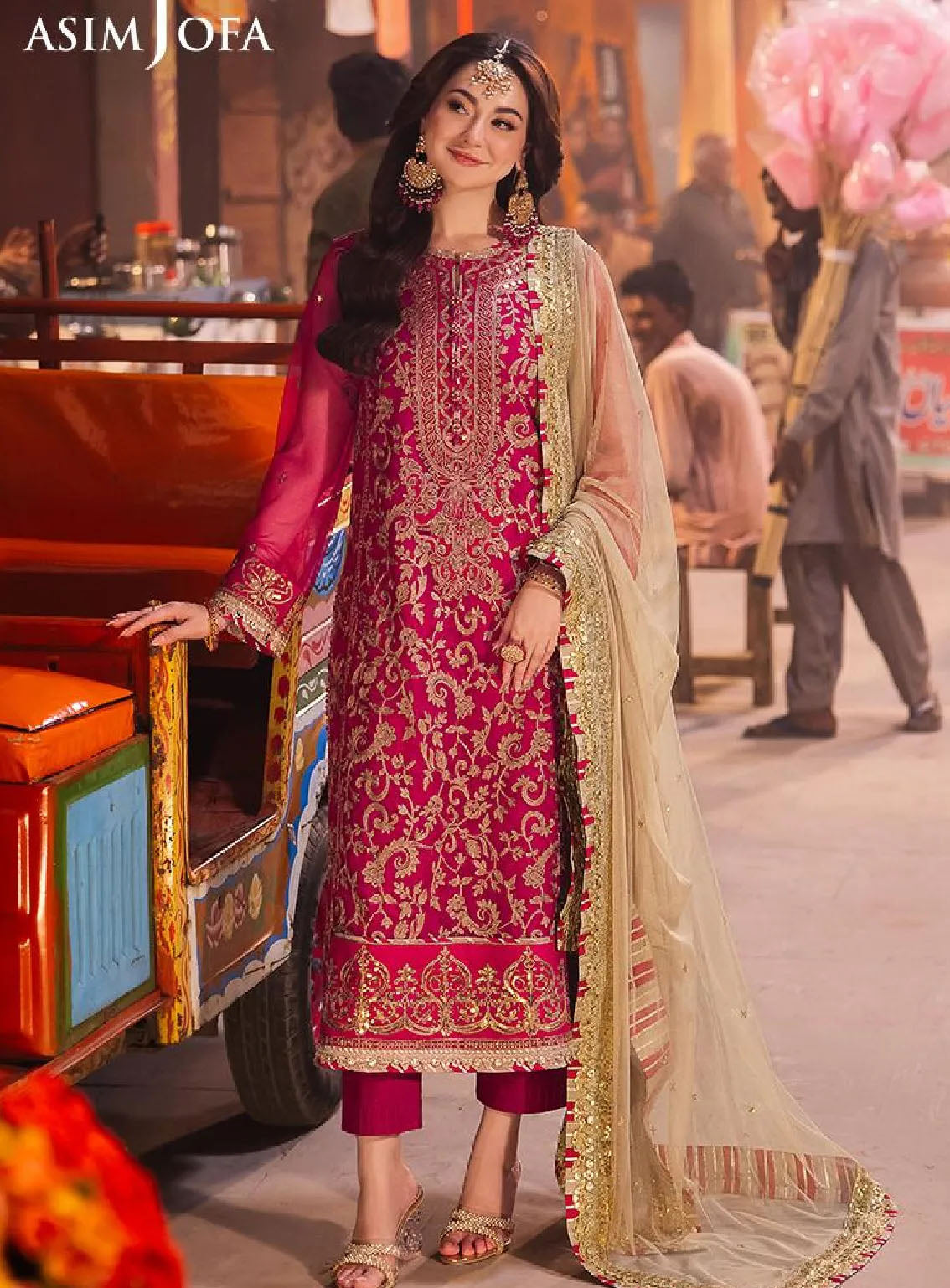 Chamkeeli By Asim Jofa Luminous Luxe Festive Embroidered Net 3 Piece Unstitched Suit AJ24CF AJKK-14 Chamkeeli By Asim Jofa Luminous Luxe Festive Embroidered Net 3 Piece Unstitched Suit AJ24CF AJKK-14