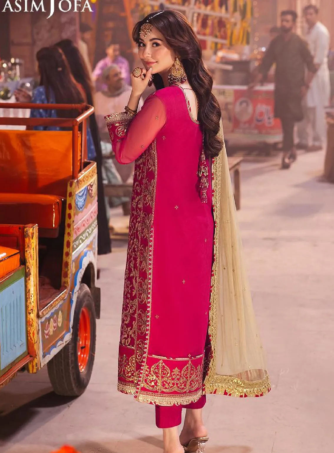 Chamkeeli By Asim Jofa Luminous Luxe Festive Embroidered Net 3 Piece Unstitched Suit AJ24CF AJKK-14 Chamkeeli By Asim Jofa Luminous Luxe Festive Embroidered Net 3 Piece Unstitched Suit AJ24CF AJKK-14