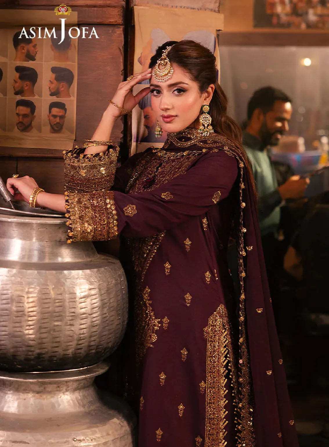 Chamkeeli By Asim Jofa Luminous Luxe Festive Embroidered Silk 3 Piece Unstitched Suit AJ24CF AJKK-01 Chamkeeli By Asim Jofa Luminous Luxe Festive Embroidered Silk 3 Piece Unstitched Suit AJ24CF AJKK-01