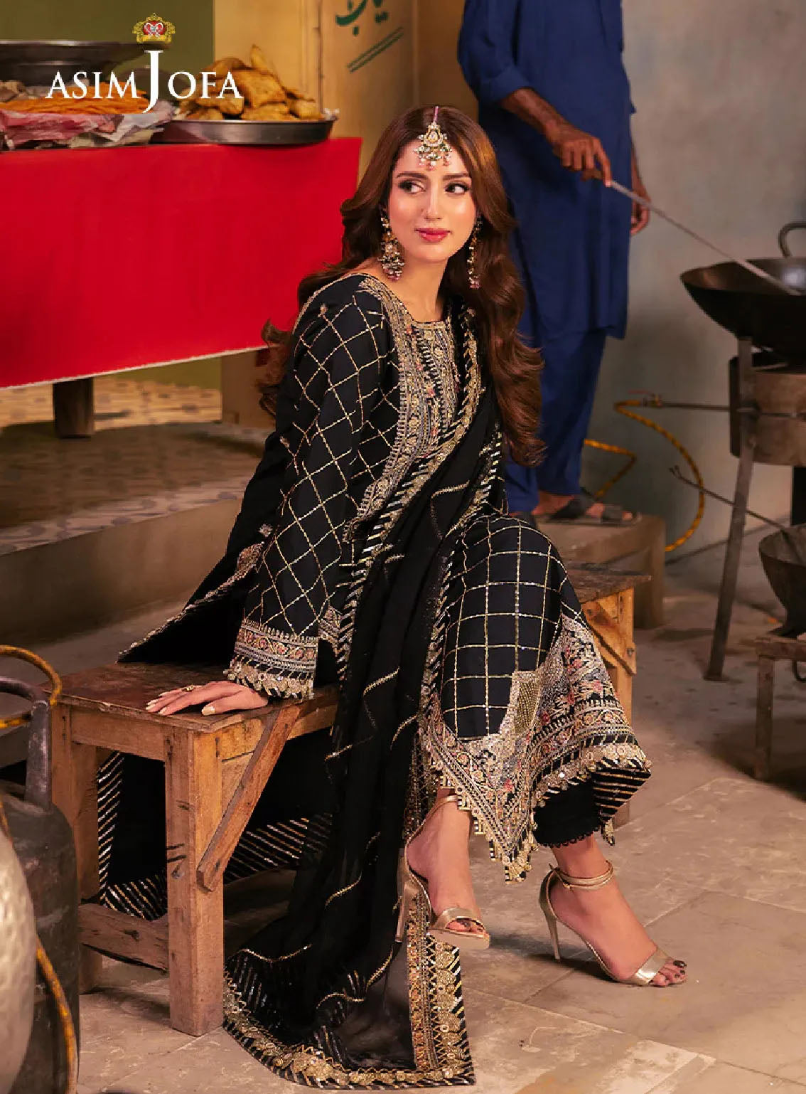 Chamkeeli By Asim Jofa Luminous Luxe Festive Embroidered Silk 3 Piece Unstitched Suit AJ24CF AJKK-02 Chamkeeli By Asim Jofa Luminous Luxe Festive Embroidered Silk 3 Piece Unstitched Suit AJ24CF AJKK-02