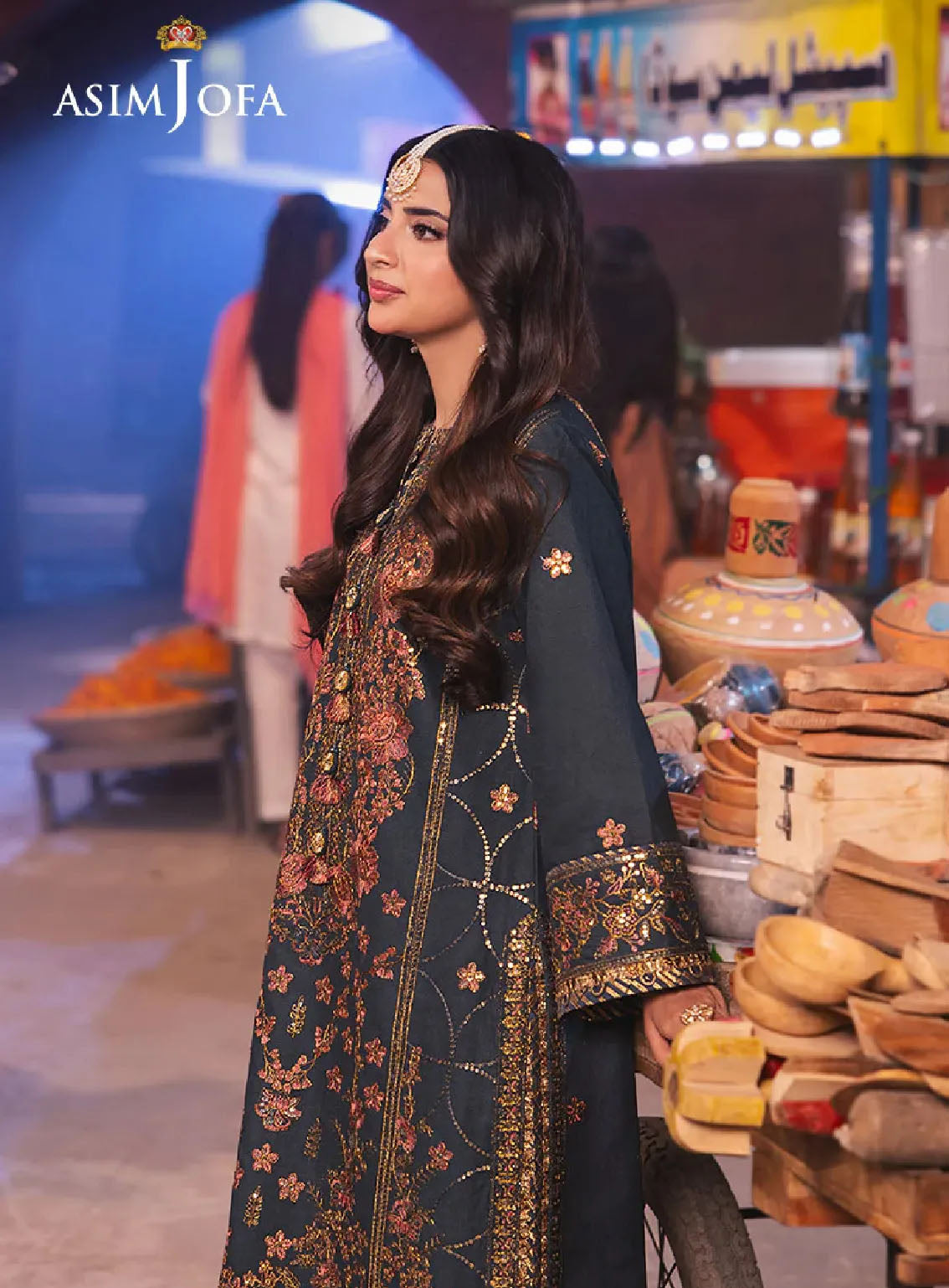 Chamkeeli By Asim Jofa Luminous Luxe Festive Embroidered Silk 3 Piece Unstitched Suit AJ24CF AJKK-09 Chamkeeli By Asim Jofa Luminous Luxe Festive Embroidered Silk 3 Piece Unstitched Suit AJ24CF AJKK-09