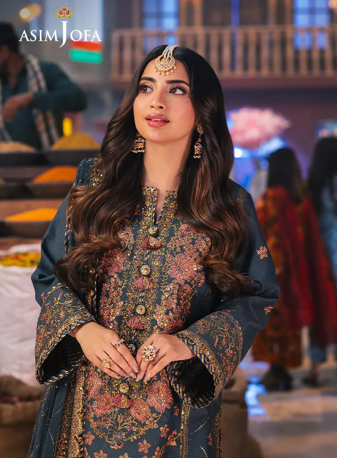 Chamkeeli By Asim Jofa Luminous Luxe Festive Embroidered Silk 3 Piece Unstitched Suit AJ24CF AJKK-09 Chamkeeli By Asim Jofa Luminous Luxe Festive Embroidered Silk 3 Piece Unstitched Suit AJ24CF AJKK-09