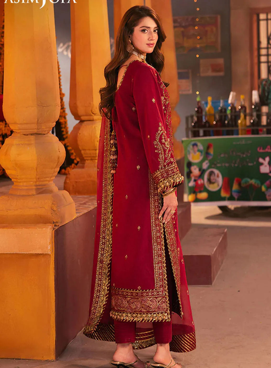 Chamkeeli By Asim Jofa Luminous Luxe Festive Embroidered Silk 3 Piece Unstitched Suit AJ24CF AJKK-19 Chamkeeli By Asim Jofa Luminous Luxe Festive Embroidered Silk 3 Piece Unstitched Suit AJ24CF AJKK-19