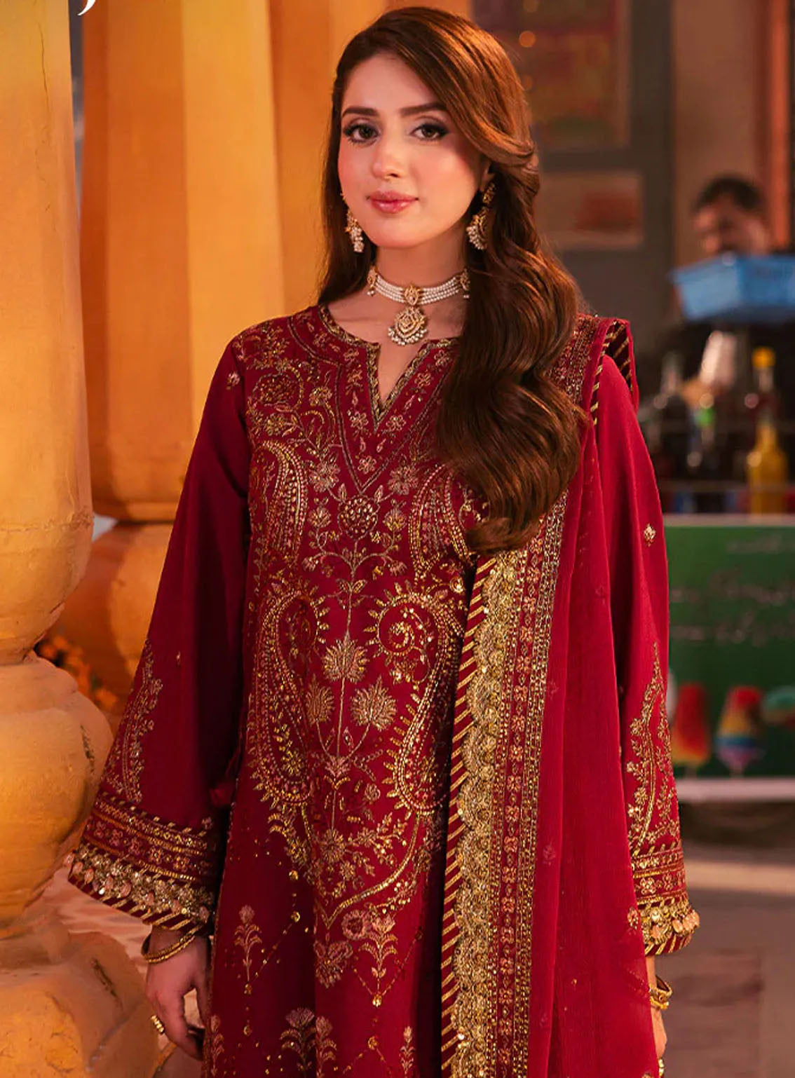 Chamkeeli By Asim Jofa Luminous Luxe Festive Embroidered Silk 3 Piece Unstitched Suit AJ24CF AJKK-19 Chamkeeli By Asim Jofa Luminous Luxe Festive Embroidered Silk 3 Piece Unstitched Suit AJ24CF AJKK-19