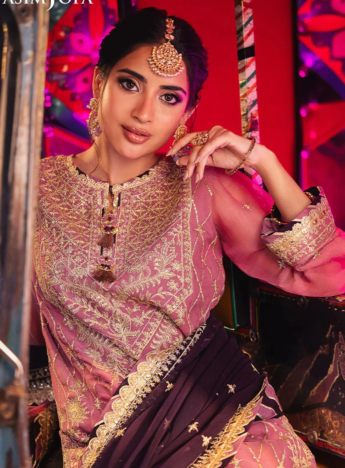 Chamkeeli By Asim Jofa Luminous Luxe Festive Embroidered Silk 3 Piece Unstitched Suit AJ24CF AJKK-24 Chamkeeli By Asim Jofa Luminous Luxe Festive Embroidered Silk 3 Piece Unstitched Suit AJ24CF AJKK-24