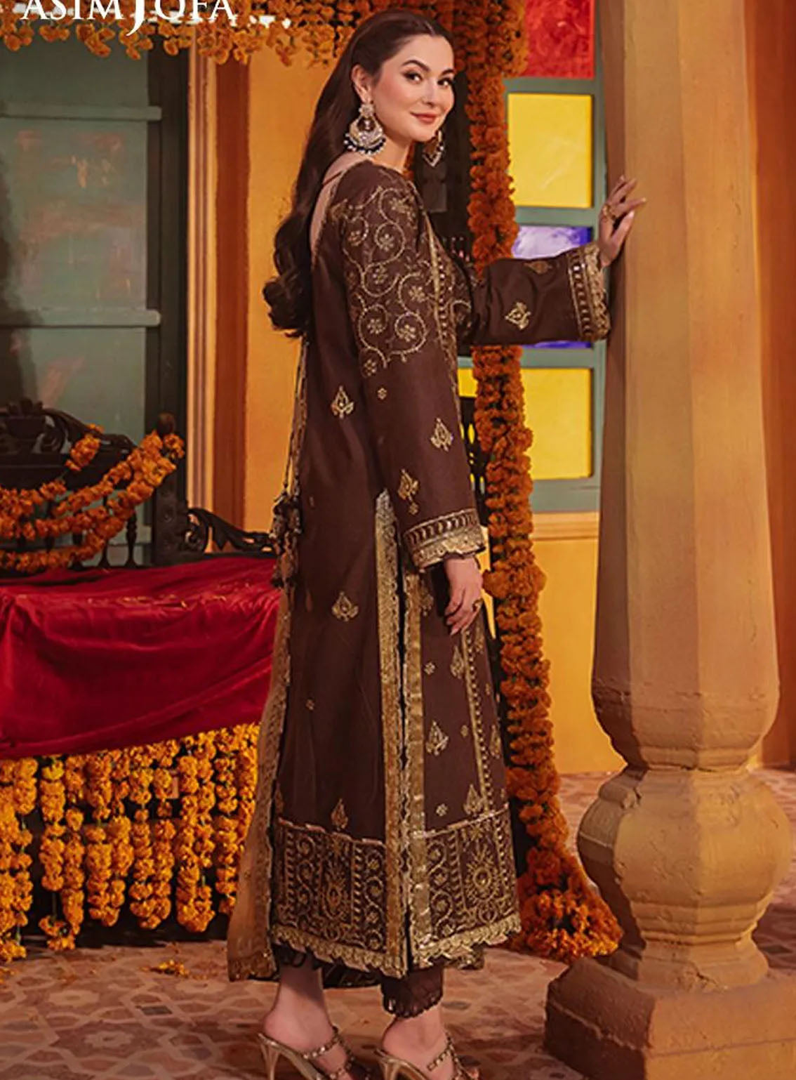 Chamkeeli By Asim Jofa Luminous Luxe Festive Embroidered Silk 3 Piece Unstitched Suit AJ24CF AJKK-26 Chamkeeli By Asim Jofa Luminous Luxe Festive Embroidered Silk 3 Piece Unstitched Suit AJ24CF AJKK-26
