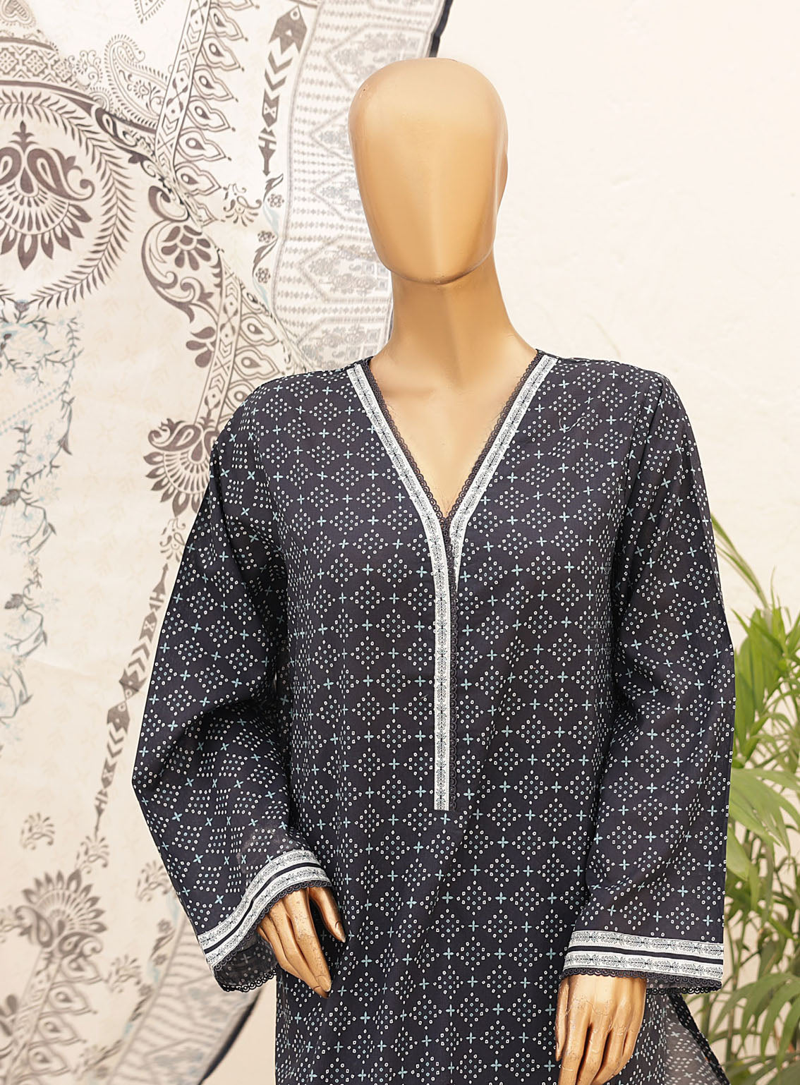 Chand Bagh By Bin Saeed Embroidered Lawn 3 Piece Stitched Suit - BS24CBEL D-147 Chand Bagh By Bin Saeed Embroidered Lawn 3 Piece Stitched Suit - BS24CBEL D-147