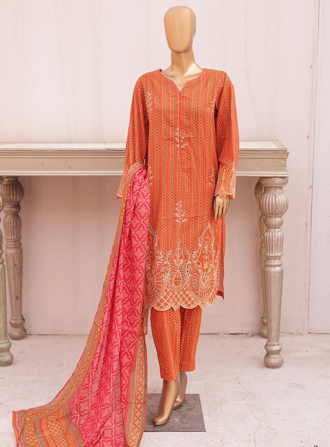 Chand Bagh By Bin Saeed Embroidered Lawn 3 Piece Stitched Suit - BS24CBEL D-153 Chand Bagh By Bin Saeed Embroidered Lawn 3 Piece Stitched Suit - BS24CBEL D-153