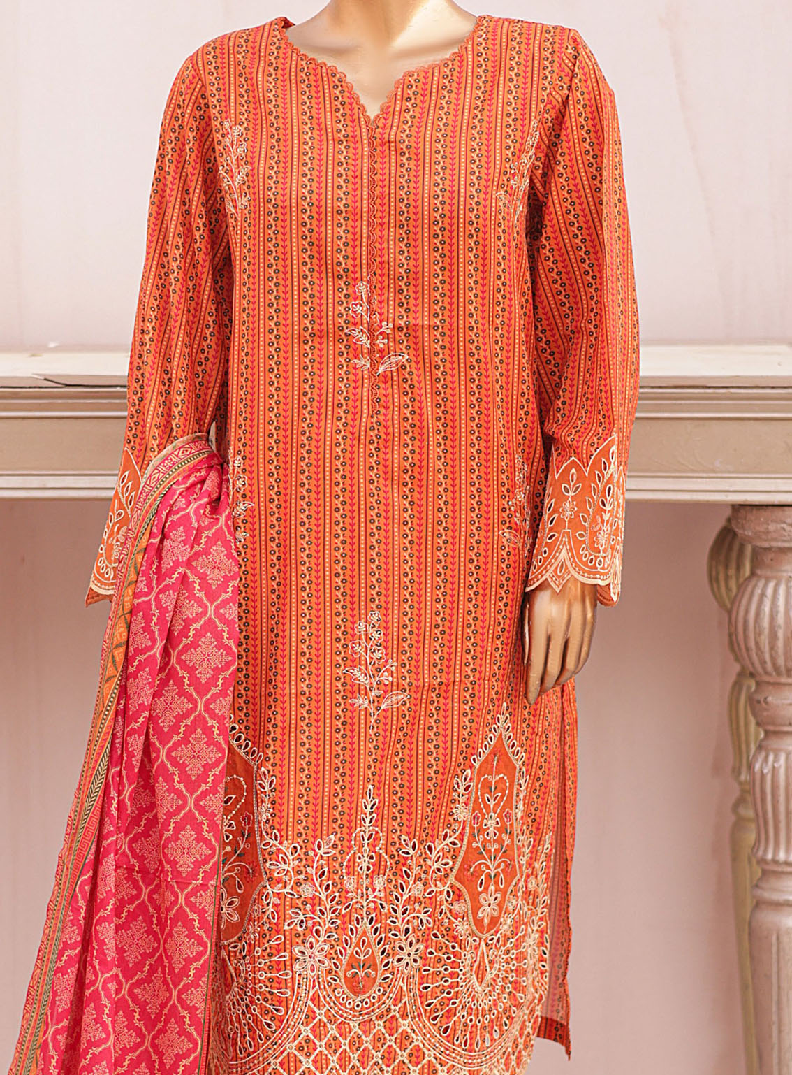 Chand Bagh By Bin Saeed Embroidered Lawn 3 Piece Stitched Suit - BS24CBEL D-153 Chand Bagh By Bin Saeed Embroidered Lawn 3 Piece Stitched Suit - BS24CBEL D-153