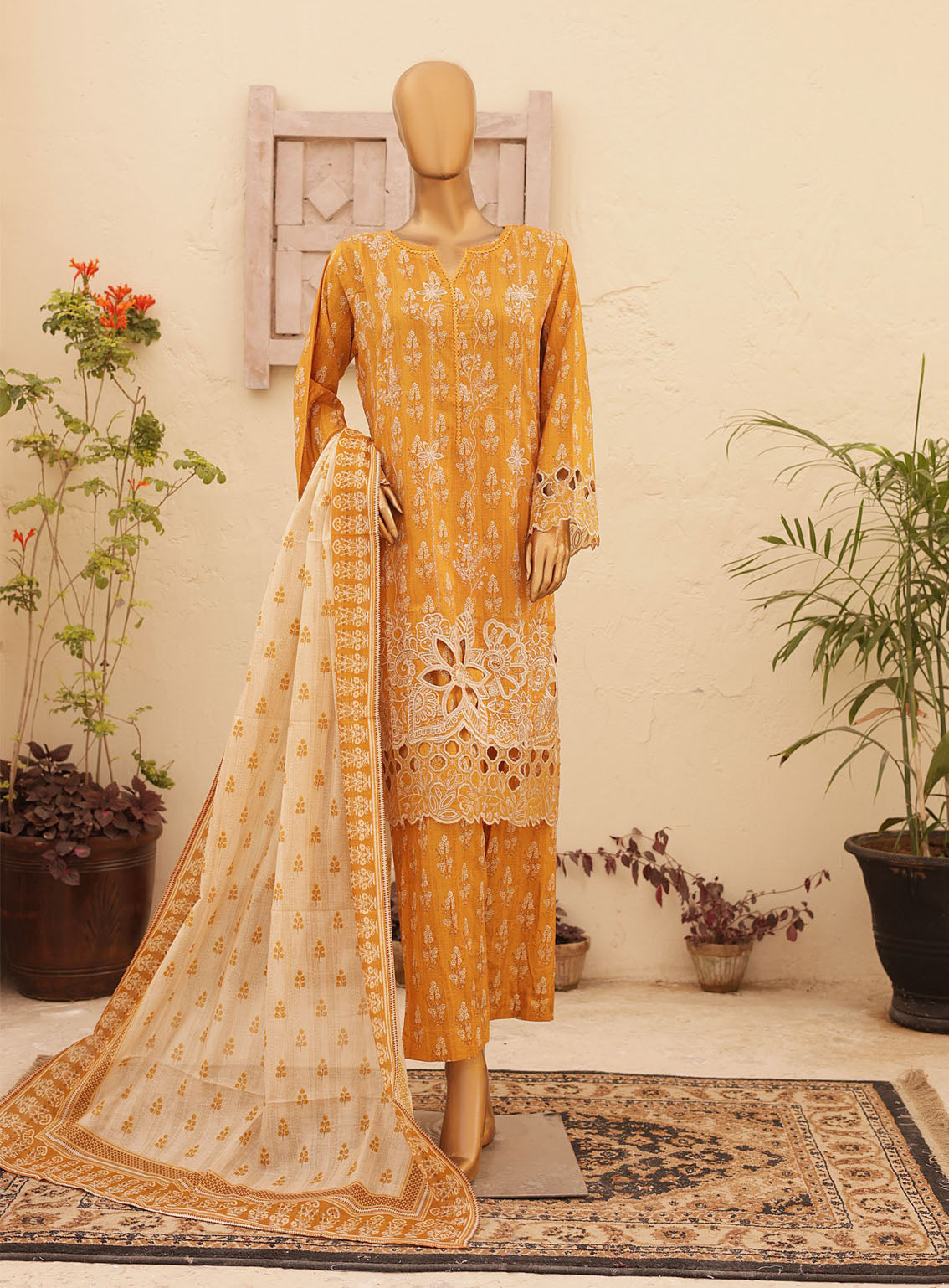 Chand Bagh By Bin Saeed Embroidered Lawn 3 Piece Stitched Suit - BS24CBEL D-154 Chand Bagh By Bin Saeed Embroidered Lawn 3 Piece Stitched Suit - BS24CBEL D-154