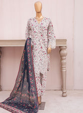 Chand Bagh By Bin Saeed Embroidered Lawn 3 Piece Stitched Suit - BS24CBEL D-184