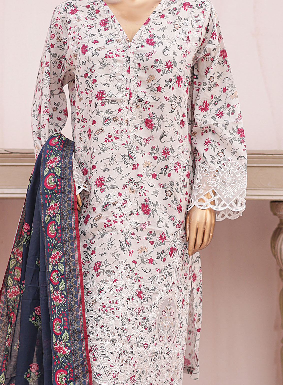 Chand Bagh By Bin Saeed Embroidered Lawn 3 Piece Stitched Suit - BS24CBEL D-184 Chand Bagh By Bin Saeed Embroidered Lawn 3 Piece Stitched Suit - BS24CBEL D-184