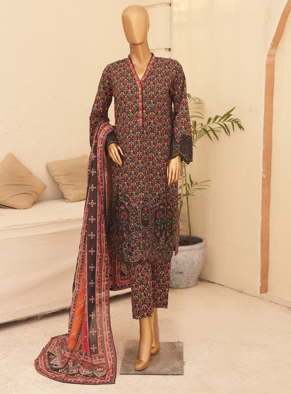 Chand Bagh By Bin Saeed Embroidered Lawn 3 Piece Stitched Suit - BS24CBEL D-30 Chand Bagh By Bin Saeed Embroidered Lawn 3 Piece Stitched Suit - BS24CBEL D-30