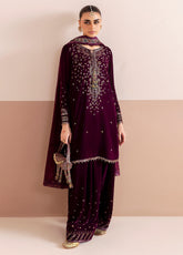 Chandni By Jazmin Embroidered Velvet 3 Piece Unstitched Suit JZ25CLV D-CVF-05 ROSHANEH