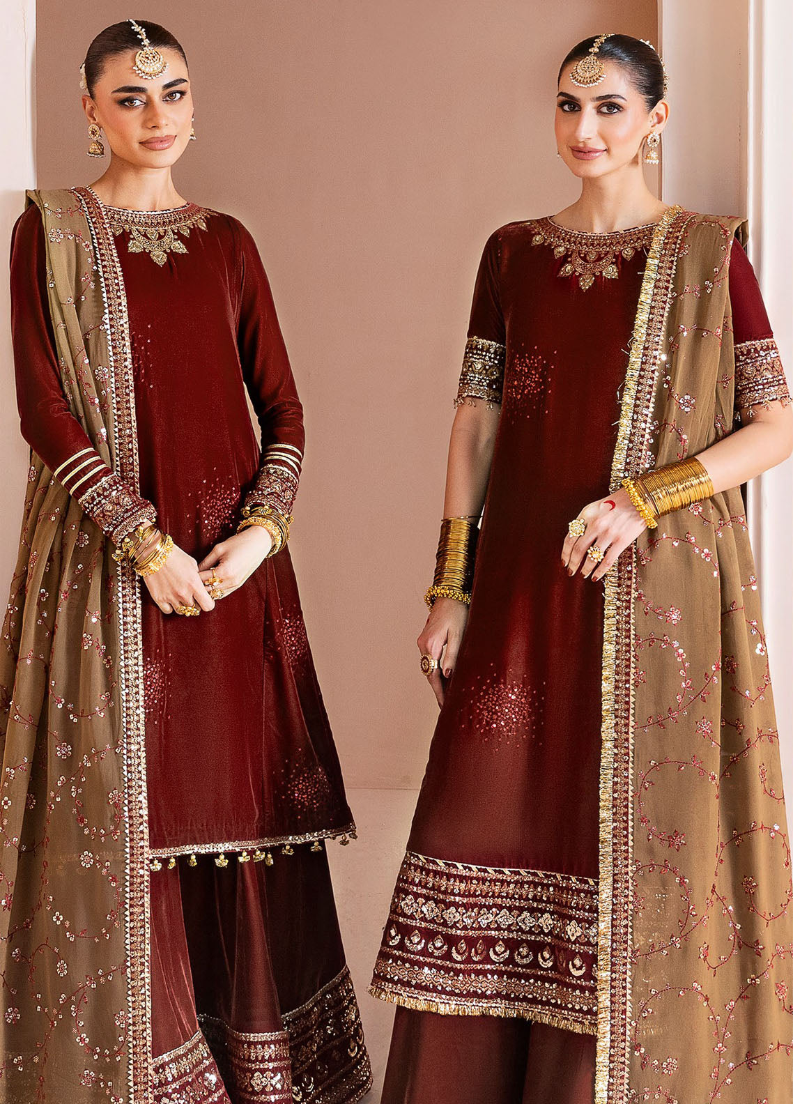 Chandni By Jazmin Embroidered Velvet 3 Piece Unstitched Suit JZ25CLV D-CVF-07 GULAAL Chandni By Jazmin Embroidered Velvet 3 Piece Unstitched Suit JZ25CLV D-CVF-07 GULAAL