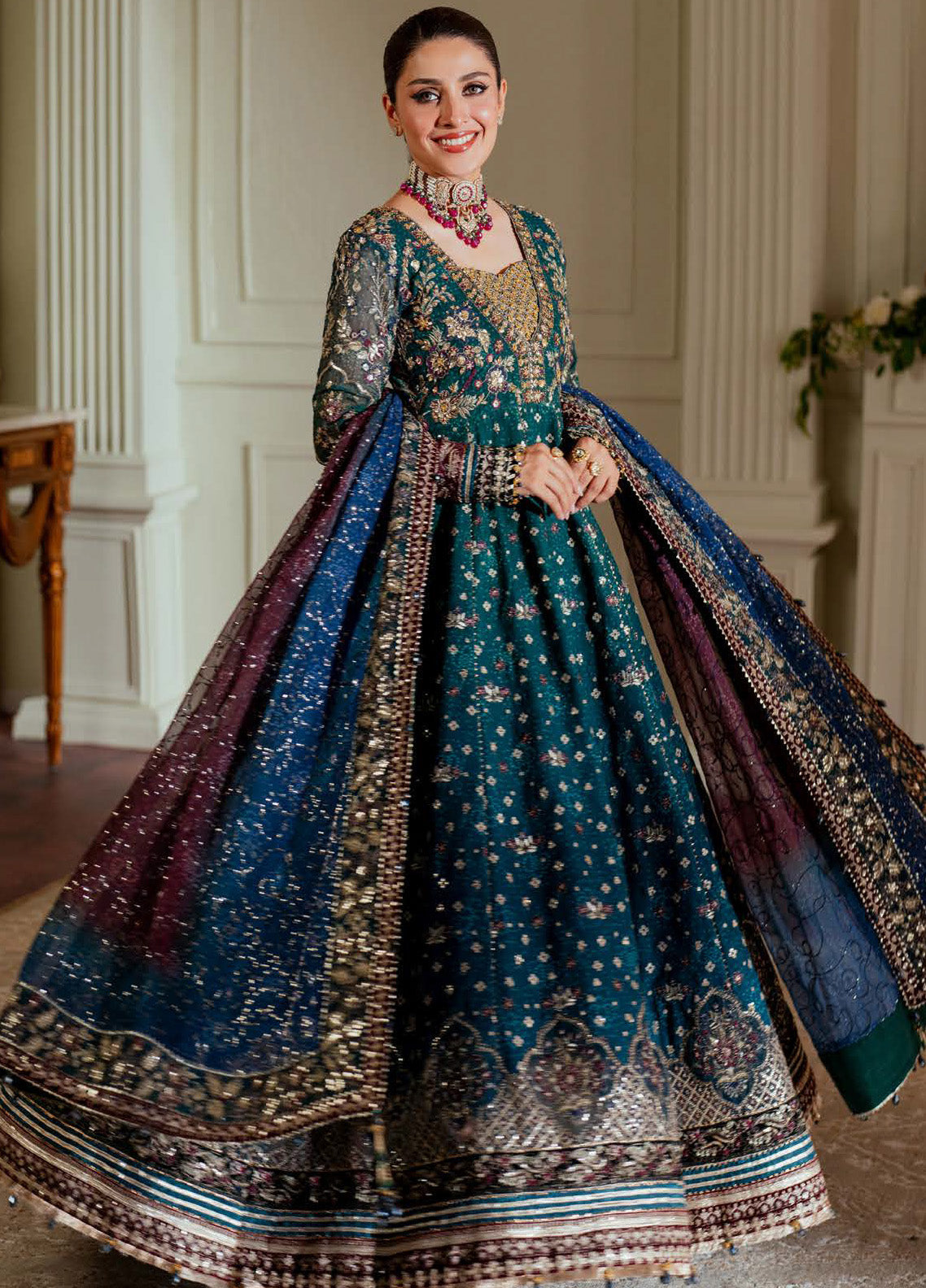 Chantelle By Baroque Embroidered Chiffon 3 Piece Unstitched Suit BQ24CEV13 EC-03 Chantelle By Baroque Embroidered Chiffon 3 Piece Unstitched Suit BQ24CEV13 EC-03