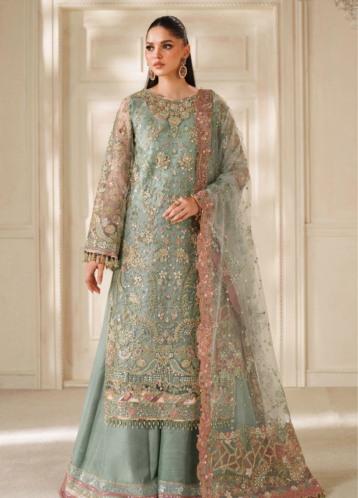 Chantelle By Baroque Embroidered Net 3 Piece Unstitched Suit BQ25CFEV14 D-CH-06 Chantelle By Baroque Embroidered Net 3 Piece Unstitched Suit BQ25CFEV14 D-CH-06