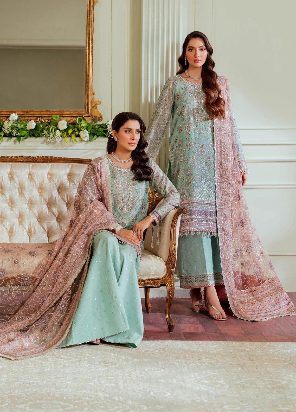 Chantelle By Baroque Embroidered Zari Net 3 Piece Unstitched Suit BQ24CEV13 EC-08 Chantelle By Baroque Embroidered Zari Net 3 Piece Unstitched Suit BQ24CEV13 EC-08