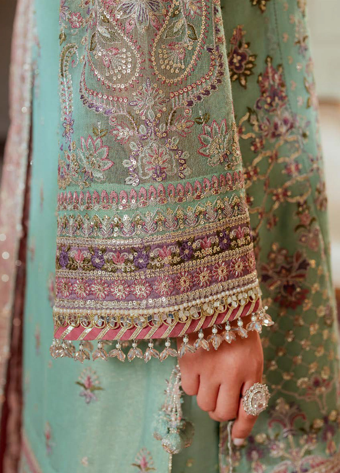 Chantelle By Baroque Embroidered Zari Net 3 Piece Unstitched Suit BQ24CEV13 EC-08 Chantelle By Baroque Embroidered Zari Net 3 Piece Unstitched Suit BQ24CEV13 EC-08