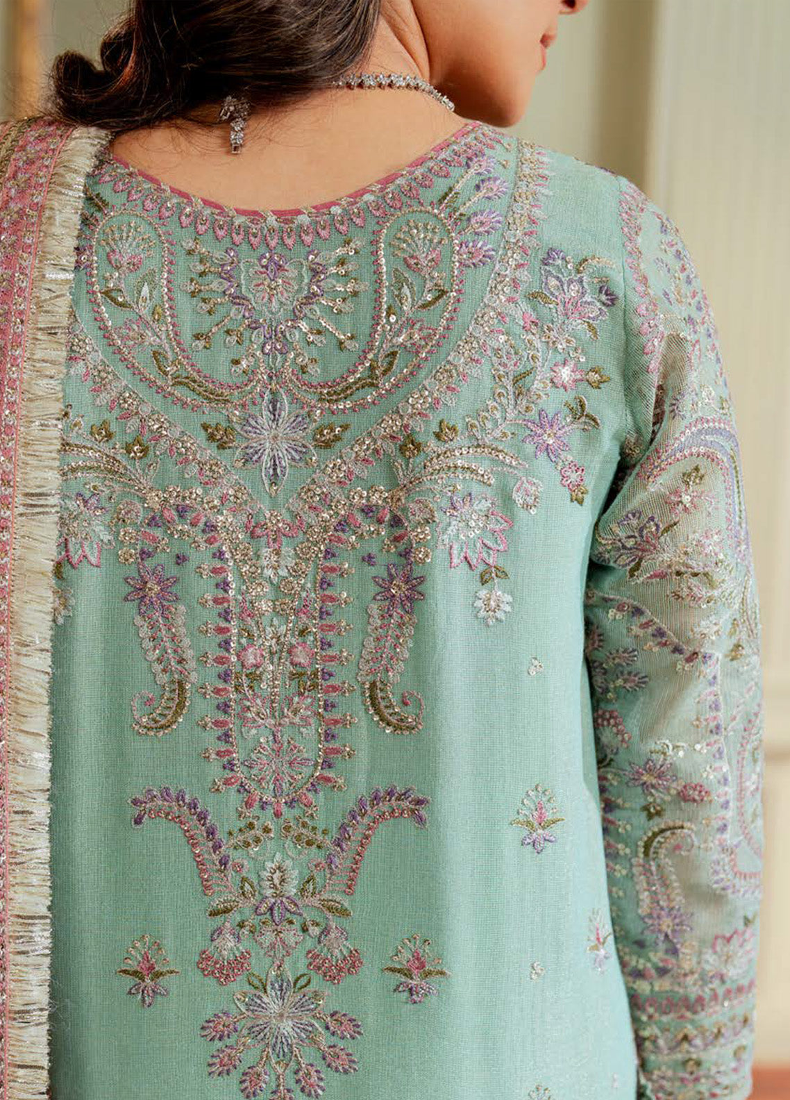 Chantelle By Baroque Embroidered Zari Net 3 Piece Unstitched Suit BQ24CEV13 EC-08 Chantelle By Baroque Embroidered Zari Net 3 Piece Unstitched Suit BQ24CEV13 EC-08