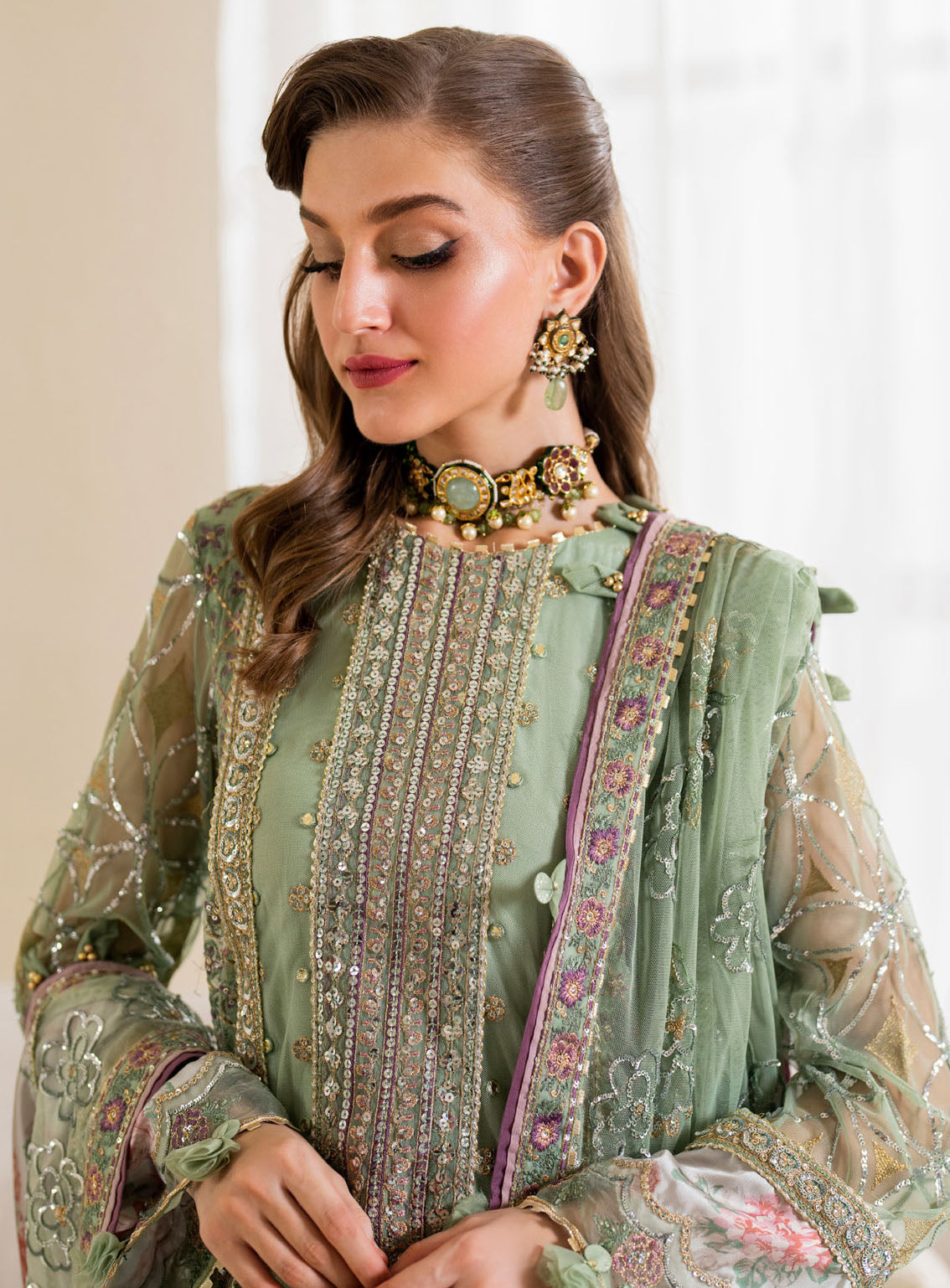 Chinon By Iznik Embroidered Luxury Net 3 Piece Unstitched Suit IZ24CCV2 CC-41 Chinon By Iznik Embroidered Luxury Net 3 Piece Unstitched Suit IZ24CCV2 CC-41