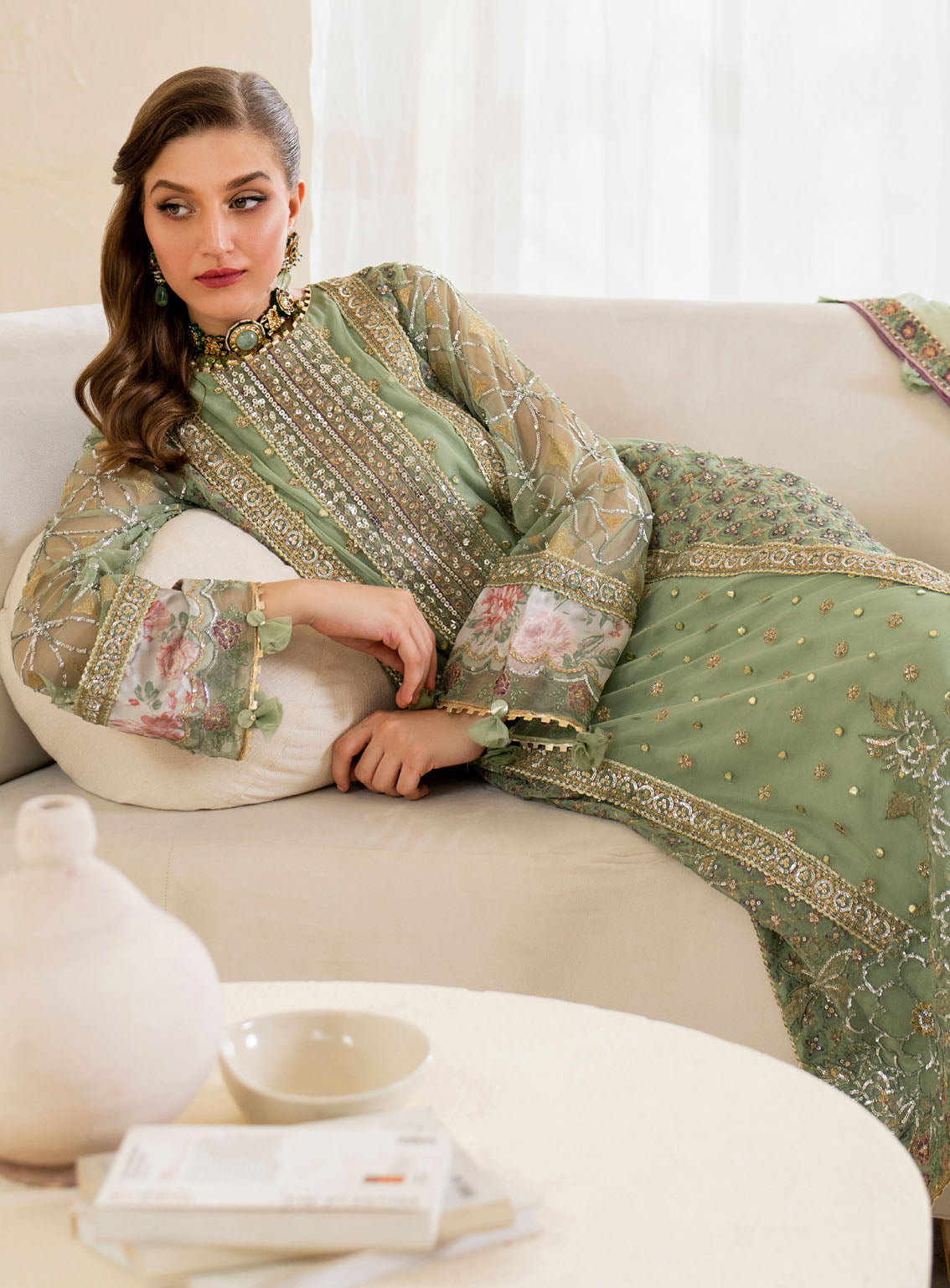 Chinon By Iznik Embroidered Luxury Net 3 Piece Unstitched Suit IZ24CCV2 CC-41 Chinon By Iznik Embroidered Luxury Net 3 Piece Unstitched Suit IZ24CCV2 CC-41