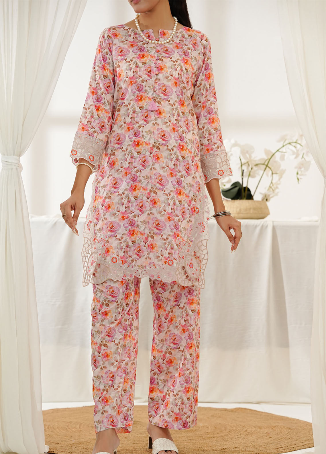 Co-Ord's By Aizal Embroidered Lawn 2 Piece Stitched Suit AL25COEV2 D-550 Co-Ord's By Aizal Embroidered Lawn 2 Piece Stitched Suit AL25COEV2 D-550